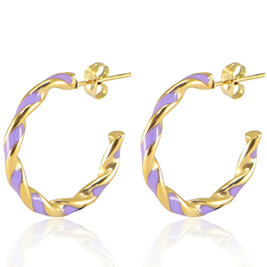 Stainless steel earrings Lilac-Gold