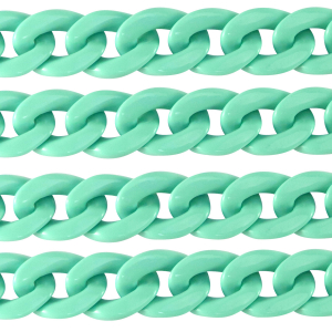 Acrylic chain 29mm shiny Turquoise Green