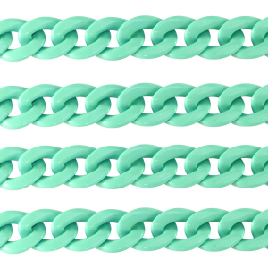 Acrylic chain 18mm shiny Turquoise Green