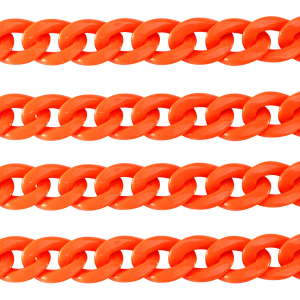 Acrylic chain 18mm shiny Neon Orange