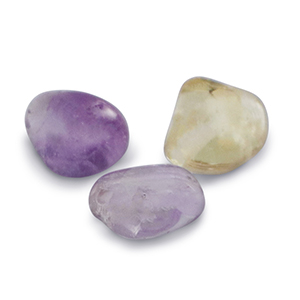 Natural stone beads Amethyst and Citrine Purple-Yellow
