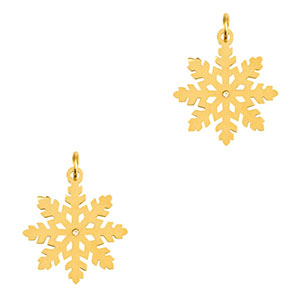 Stainless steel charms snowflake Gold