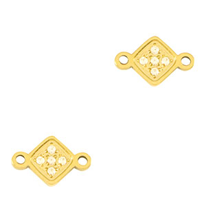 Stainless steel charms connector rhombus Gold