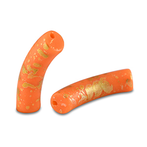Acrylic beads tube matt Orange-Gold