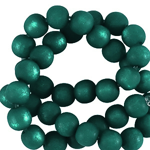 Super Polaris Apaco beads round 4 mm matt Petrol Green