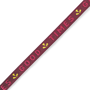Ribbon text "good times" Purple-Pink