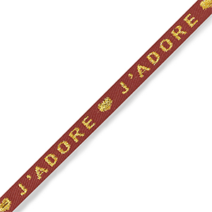 Ribbon text "j'adore" Rust red
