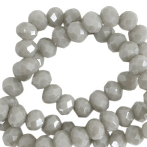 Top faceted beads 3x2mm disc Cloudy Grey-Pearl Shine Coating