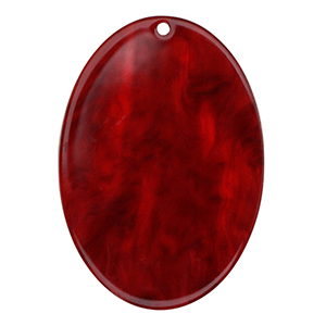 Resin pendants oval Salsa Red