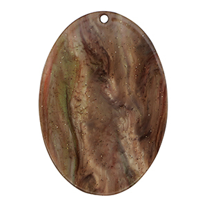 Resin pendants oval glitter Multicolor Brown