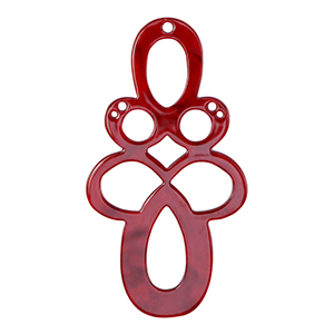 Resin pendants baroque Salsa Red
