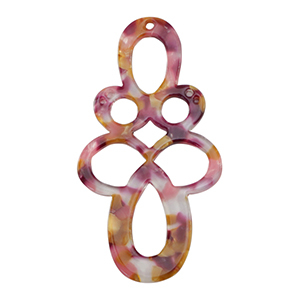 Resin pendants baroque Pink-Purple Gold