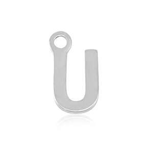 Stainless steel charms initial U Silver