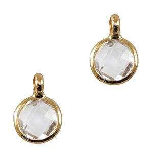 Crystal glass charms 7mm Crystal-Gold