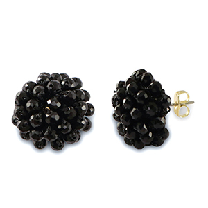 Top Faceted earrings with loop Black