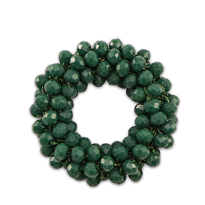 Top Faceted charms 32mm Dark Green
