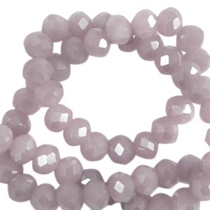 Top faceted beads 6x4mm disc Lavender Fog-Pearl Shine Coating
