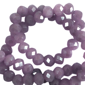 Top faceted beads 4x3mm disc African Purple-Pearl Shine Coating