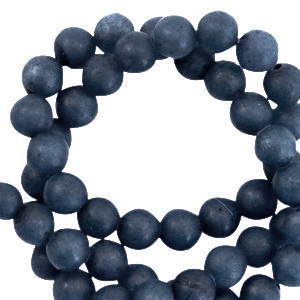 Natural stone beads Quartz 8mm matt Radiant Blue