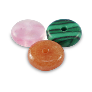 Natural stone beads mix rondelle 6mm Multicolour Pink Green