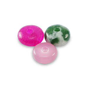 Natural stone beads mix rondelle 4mm Multicolour Pink Green