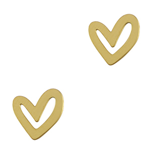 Stainless steel charms heart Gold