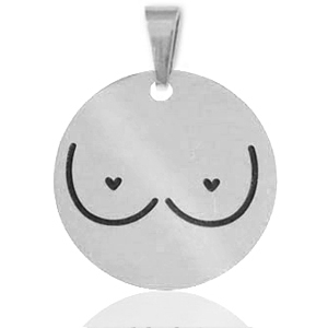 Stainless steel charms breasts Silver