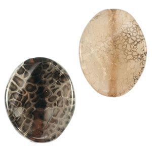 Semi-precious stones oval Topaz grey 