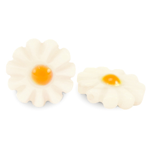 Shell beads flower White-Yellow Orange
