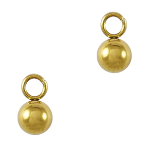 Stainless steel charms ball 4mm Gold