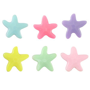 Acrylic look beads star Multicolour Pastel