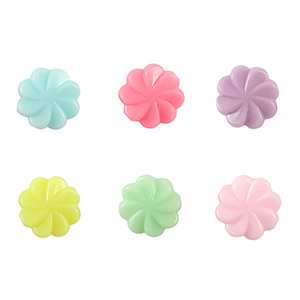 Acrylic look beads flower Multicolour Pastel