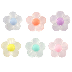 Acrylic beads flower Multicolour Pastel-Transparent