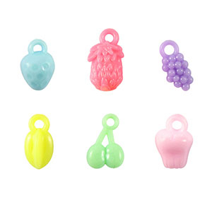 Acrylic look beads fruit Multicolour Pastel