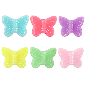 Acrylic look beads butterfly Multicolour Pastel