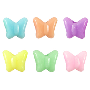 Acrylic look beads butterfly Multicolour Pastel