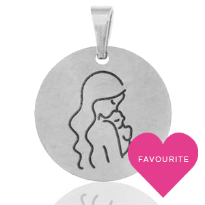 Stainless steel charms mother Silver