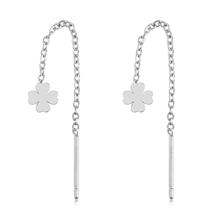 Stainless steel earrings clover Silver