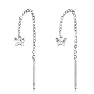 Stainless steel earrings butterfly Silver