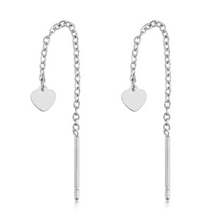 Stainless steel earrings heart Silver