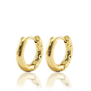 Stainless steel earrings creole reversible 19mm Gold