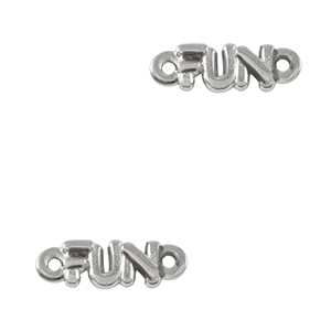 DQ European metal charms connector "FUN" Antique Silver (nickel free)