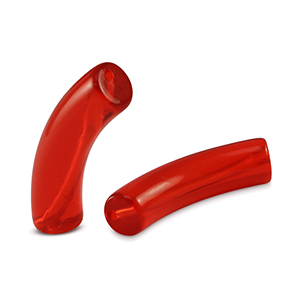 Acrylic tube beads Red
