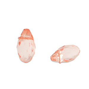 Acrylic beads drop Salmon Pink Transparent