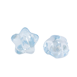 Acrylic beads star Aquamarine Blue Transparent