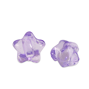 Acrylic beads star Purple Transparent