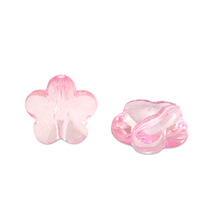 Acrylic beads flower Pink Transparent