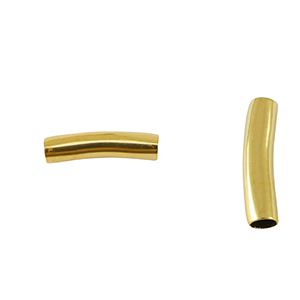 Stainless steel beads tube 25mm Gold