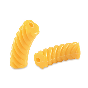 Acrylic tube beads twisted Spectra Yellow