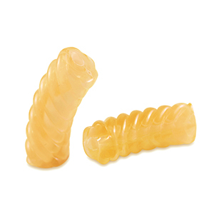 Acrylic tube beads twisted Transparent Spectra Yellow